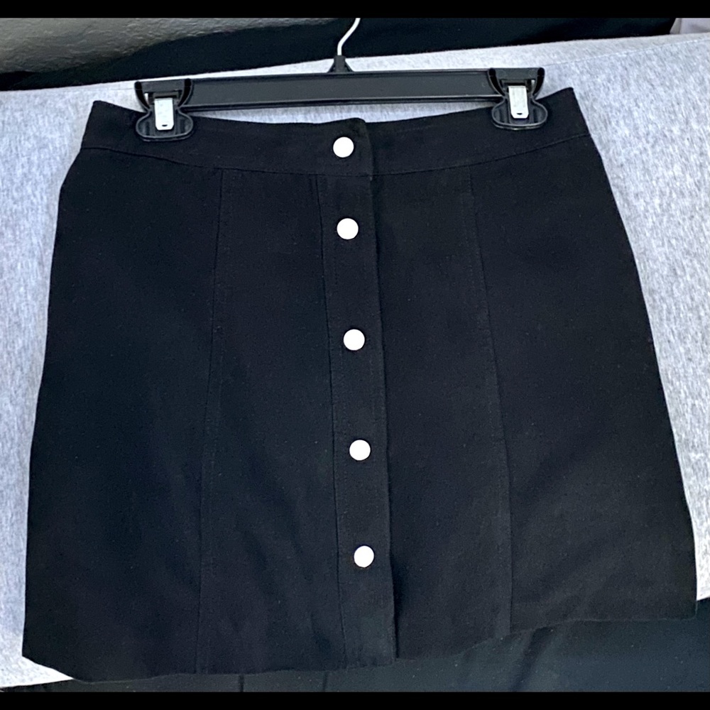 H&M Button Faux Suede Skater Skirt